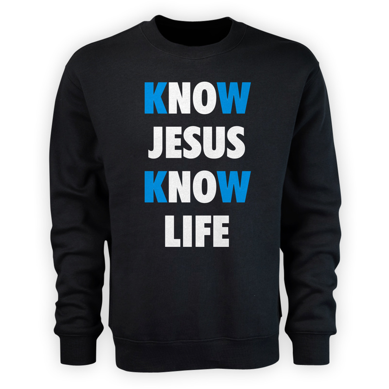 Know Jesus Know Life - Męska Bluza Czarna