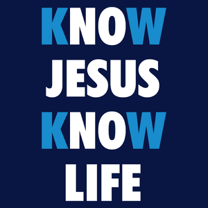 Know Jesus Know Life - Męska Koszulka Ciemnogranatowa
