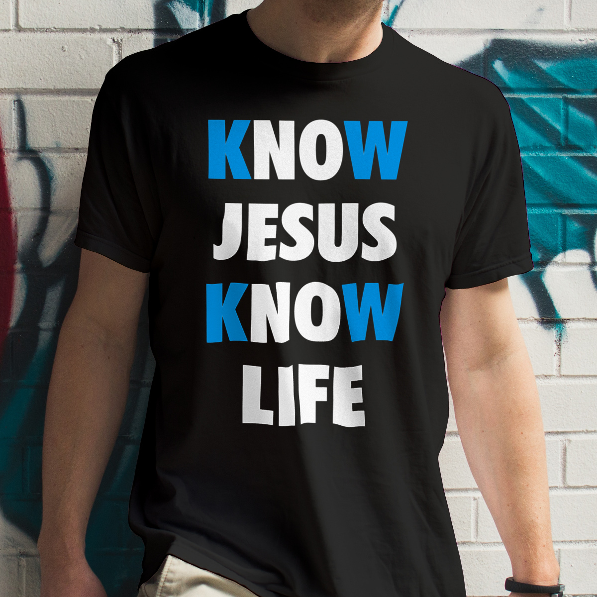 Know Jesus Know Life - Męska Koszulka Czarna