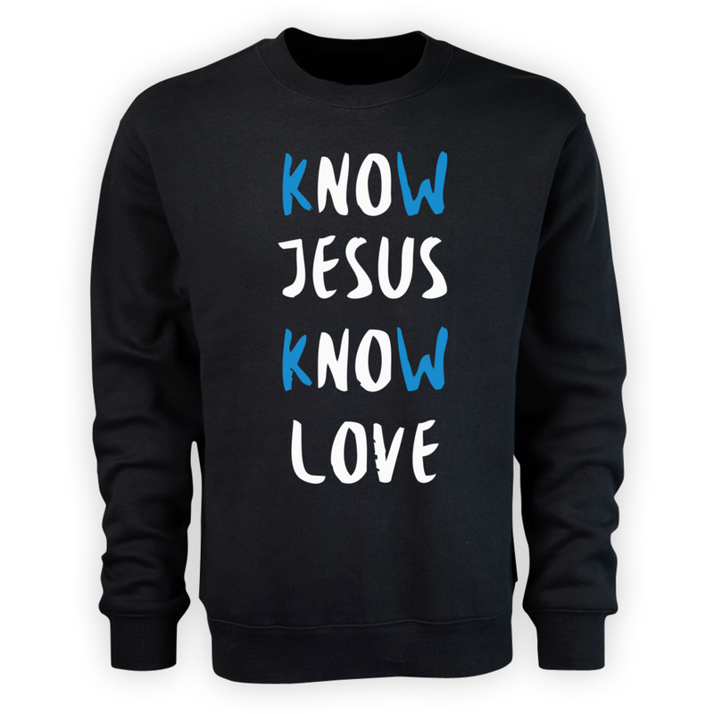 Know Jesus Know Love - Męska Bluza Czarna