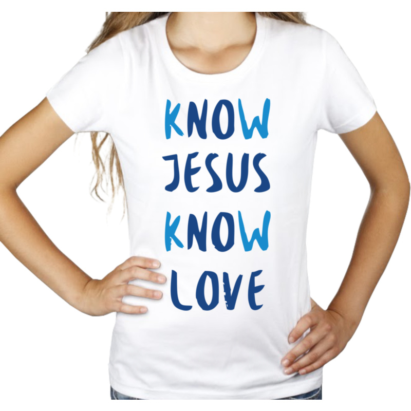 Know Jesus Know Love - Damska Koszulka Biała