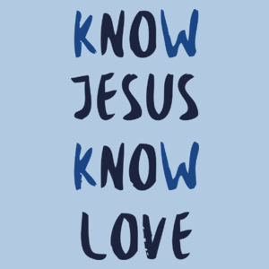 Know Jesus Know Love - Damska Koszulka Błękitna