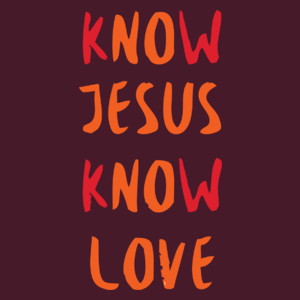 Know Jesus Know Love - Męska Koszulka Burgundowa