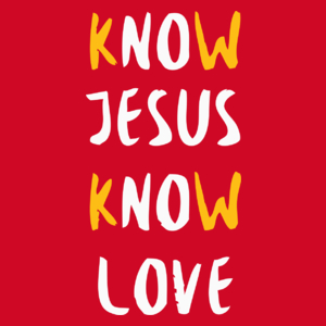 Know Jesus Know Love - Męska Koszulka Czerwona