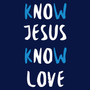 Know Jesus Know Love - Damska Koszulka Granatowa