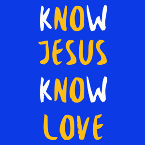 Know Jesus Know Love - Damska Koszulka Niebieska