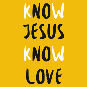 Know Jesus Know Love - Damska Koszulka Żółta