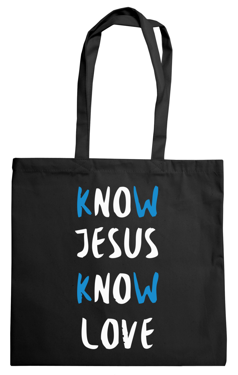 Know Jesus Know Love - Torba Na Zakupy Czarna