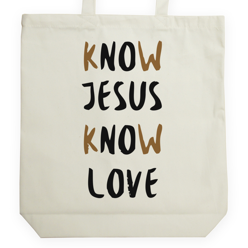 Know Jesus Know Love - Torba Na Zakupy Natural