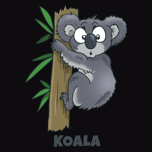 Koala - Męska Bluza z kapturem Czarna