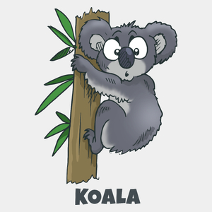 Koala - Męska Koszulka Biała