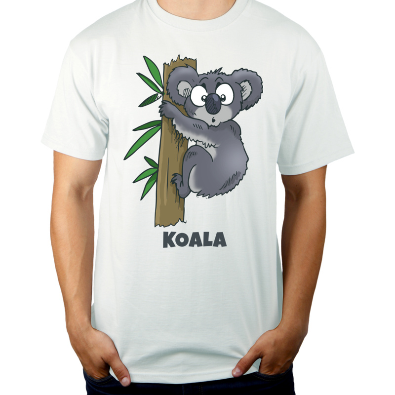 Koala - Męska Koszulka Biała