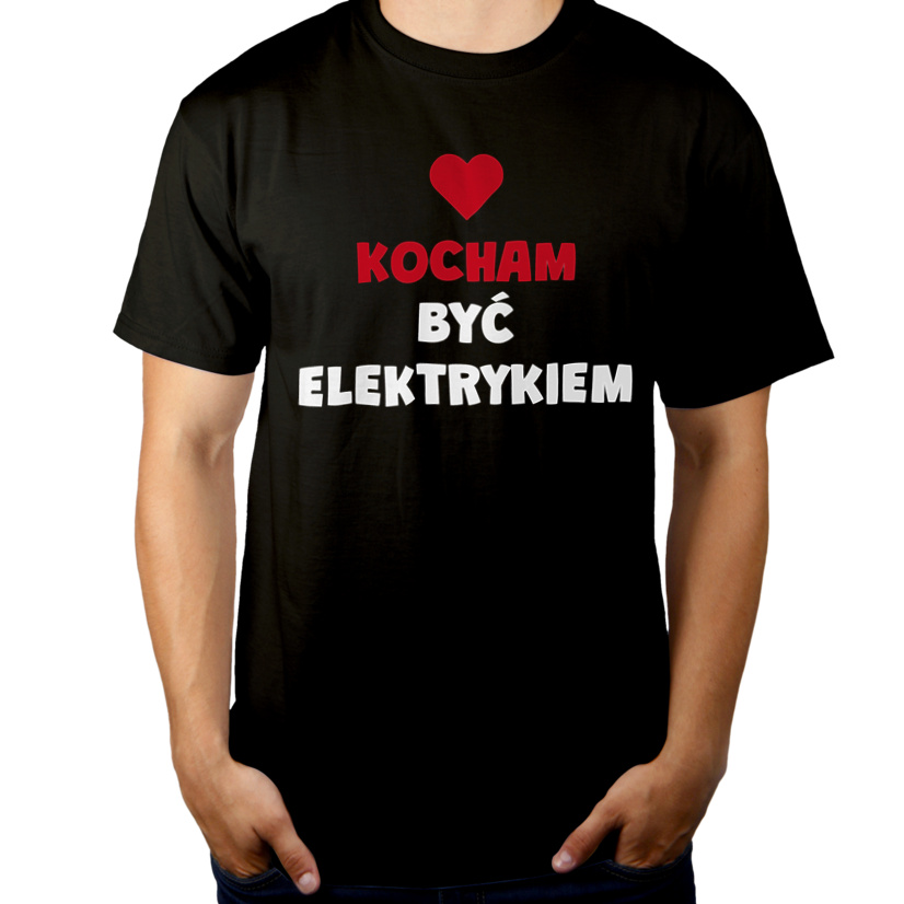 Kocham Być Elektrykiem - Męska Koszulka Czarna