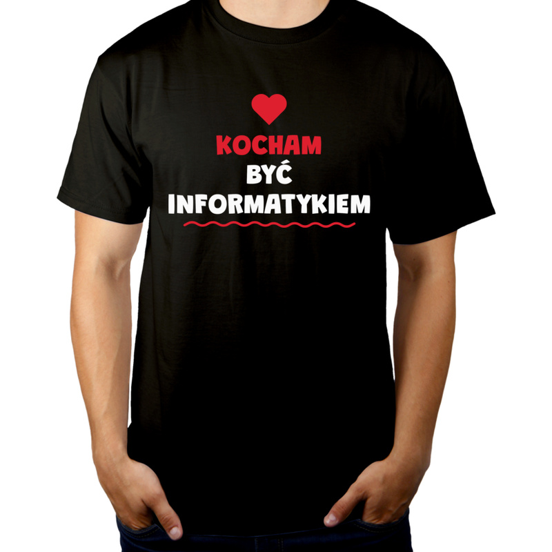 Kocham Być Informatykiem - Męska Koszulka Czarna