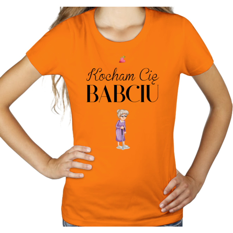 Kocham Cię Babciu - Damska Koszulka Pomarańczowa