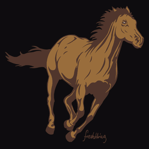 Koń - Męska Koszulka Czarna
