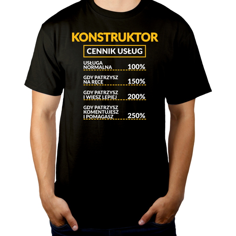 Konstruktor - Cennik Usług - Męska Koszulka Czarna