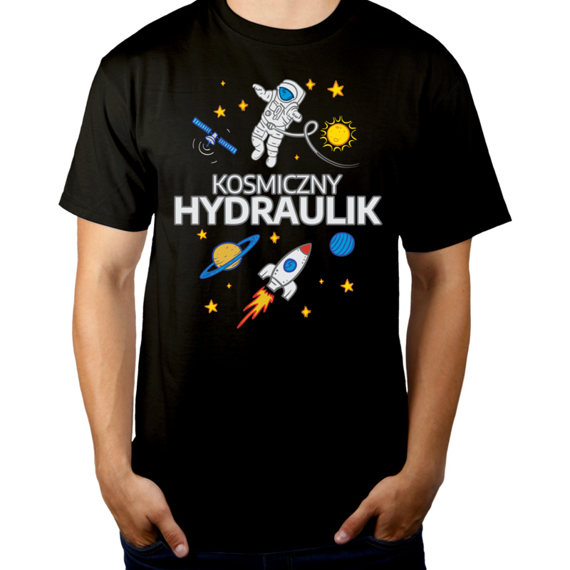 Kosmiczny Hydraulik - Męska Koszulka Czarna