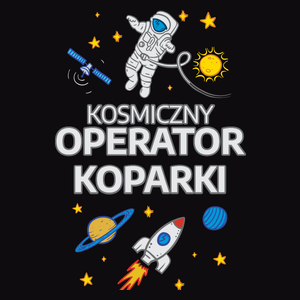 Kosmiczny Operator Koparki - Męska Koszulka Czarna