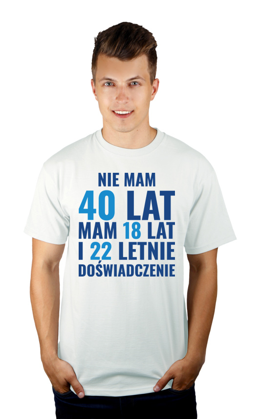 Koszulka na 40 urodziny - Męska Koszulka Biała