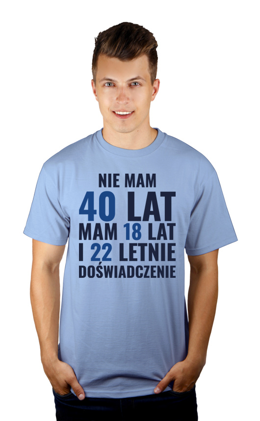 Koszulka na 40 urodziny - Męska Koszulka Błękitna