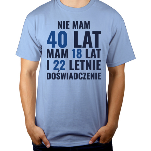 Koszulka na 40 urodziny - Męska Koszulka Błękitna