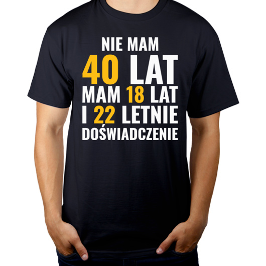 Koszulka na 40 urodziny - Męska Koszulka Ciemnogranatowa