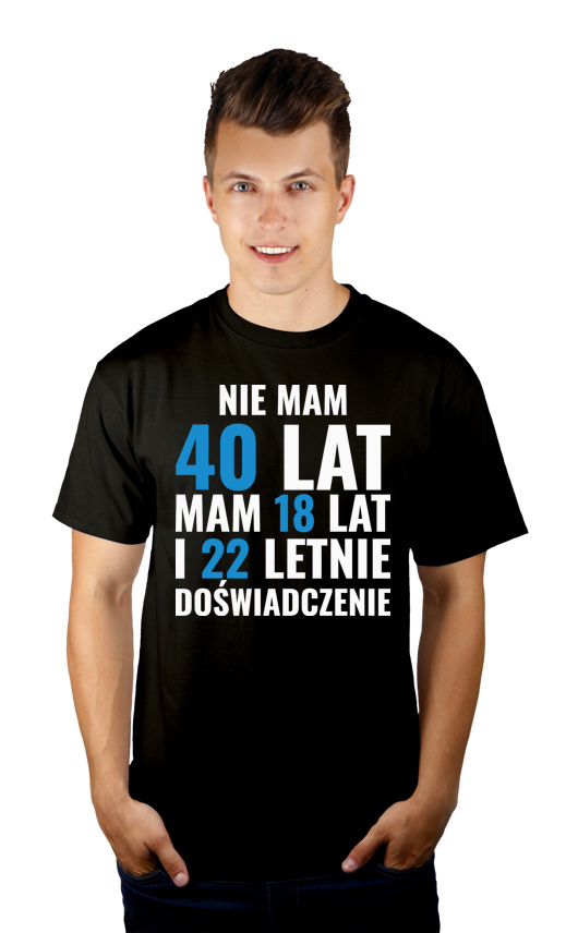 Koszulka na 40 urodziny - Męska Koszulka Czarna