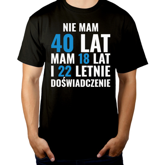 Koszulka na 40 urodziny - Męska Koszulka Czarna