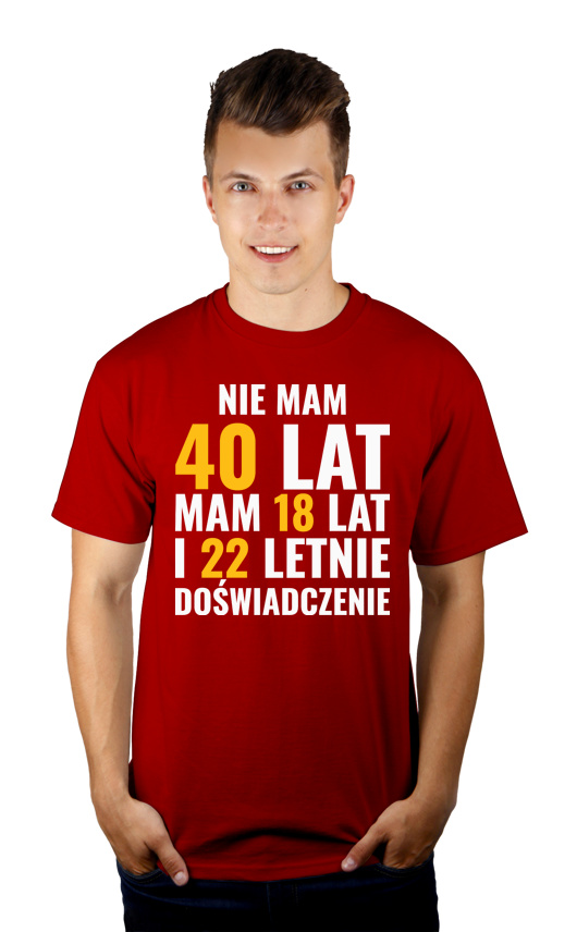 Koszulka na 40 urodziny - Męska Koszulka Czerwona