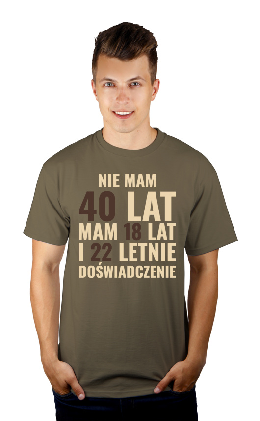 Koszulka na 40 urodziny - Męska Koszulka Khaki