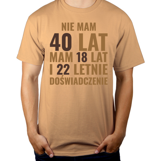 Koszulka na 40 urodziny - Męska Koszulka Piaskowa
