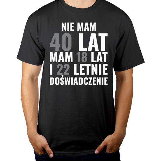Koszulka na 40 urodziny - Męska Koszulka Szara