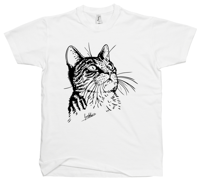 Kot Butcher - Męska Koszulka Biała