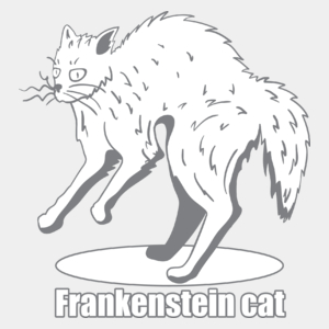 Kot Frankensteina - Męska Koszulka Biała