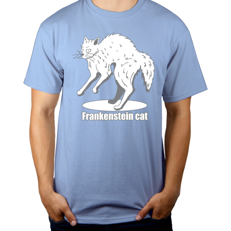 Kot Frankensteina - Męska Koszulka Błękitna
