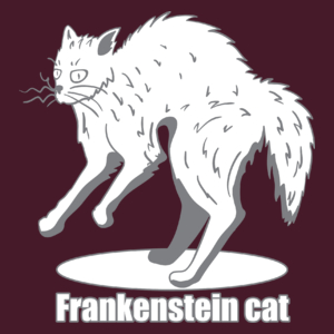 Kot Frankensteina - Męska Koszulka Burgundowa