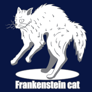Kot Frankensteina - Męska Koszulka Ciemnogranatowa