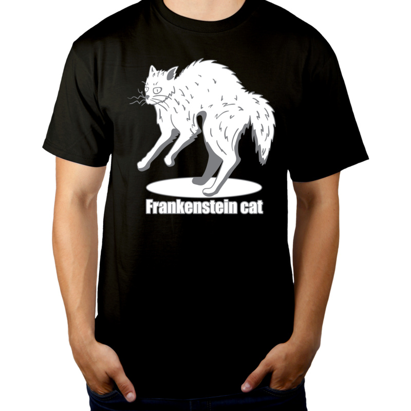 Kot Frankensteina - Męska Koszulka Czarna