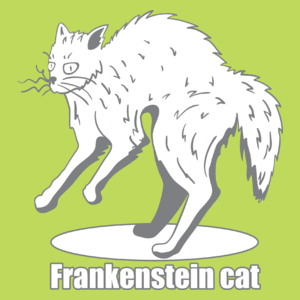 Kot Frankensteina - Męska Koszulka Jasno Zielona