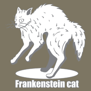 Kot Frankensteina - Męska Koszulka Khaki