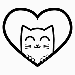 Kot Walentynkowy - Poduszka Biała