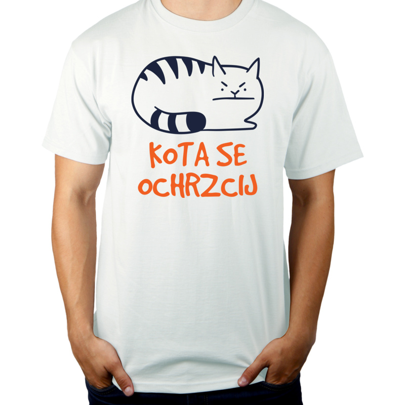 Kota Se Ochrzcij - Męska Koszulka Biała