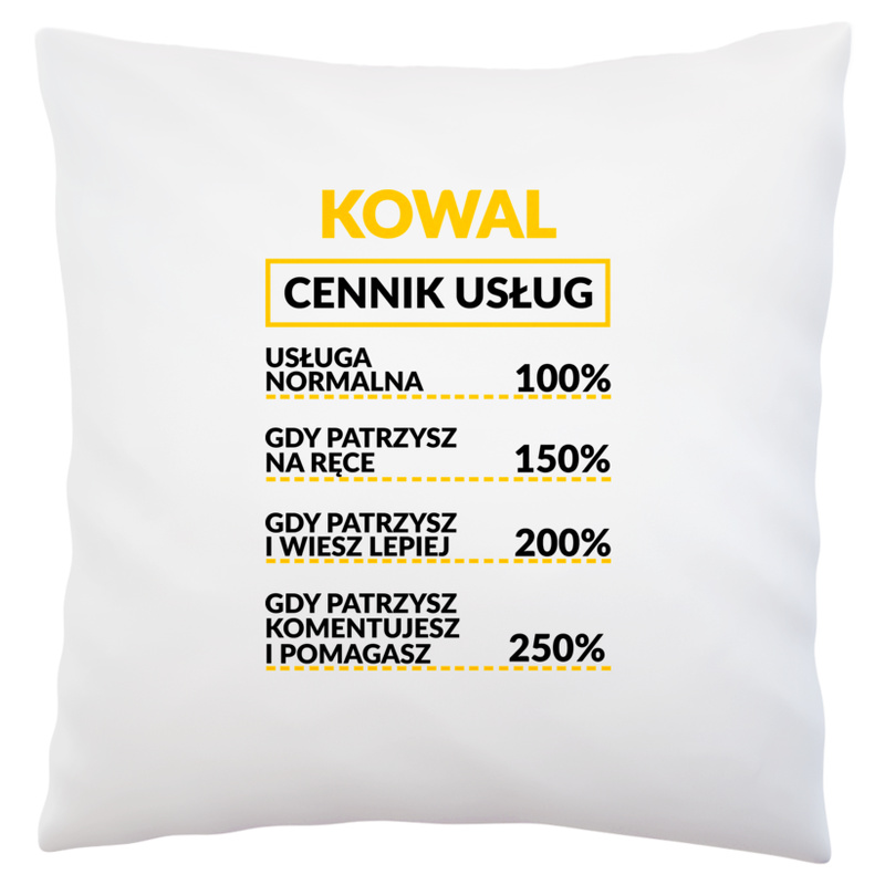 Kowal - Cennik Usług - Poduszka Biała
