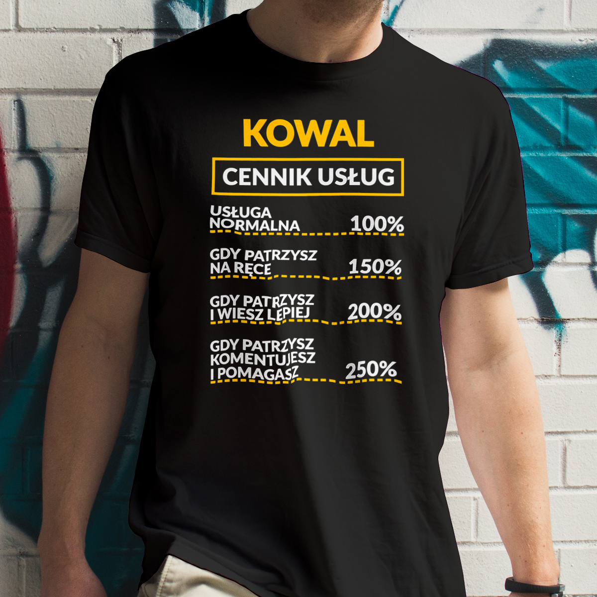 Kowal - Cennik Usług - Męska Koszulka Czarna