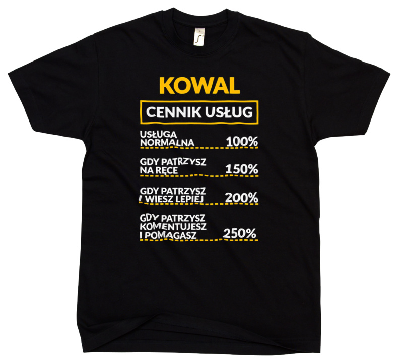 Kowal - Cennik Usług - Męska Koszulka Czarna
