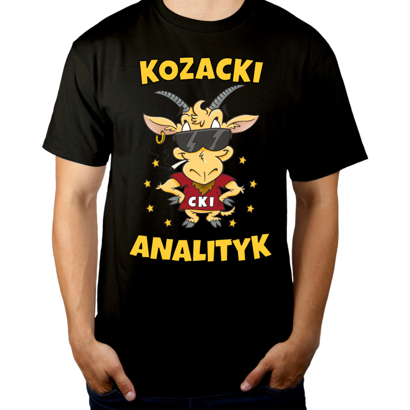 Kozacki Analityk - Męska Koszulka Czarna