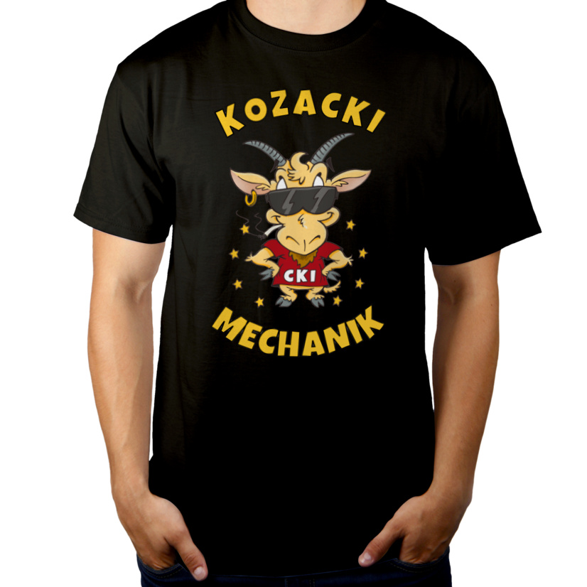 Kozacki Emeryt - Męska Koszulka Czarna