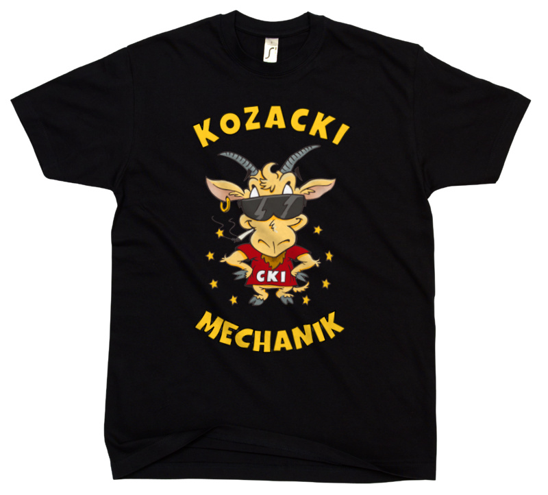Kozacki Mechanik - Męska Koszulka Czarna