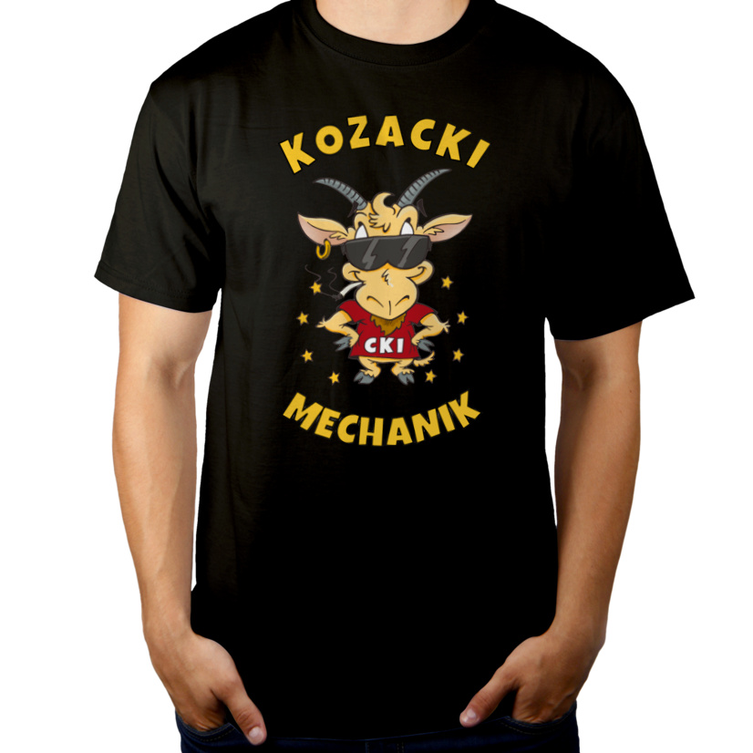 Kozacki Mechanik - Męska Koszulka Czarna